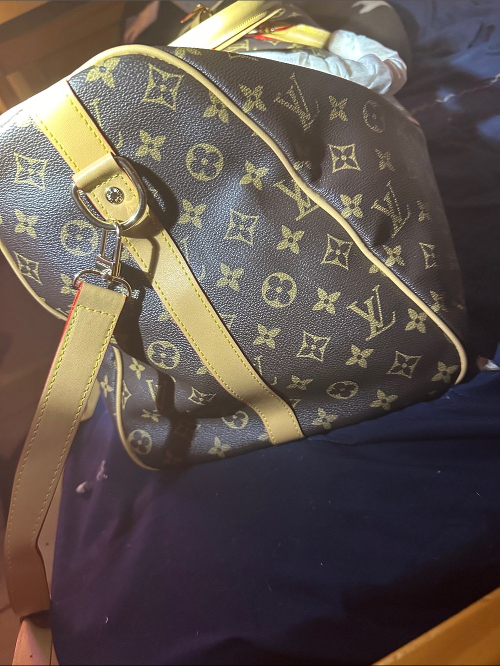 Louis Vuitton Brown Monogram Keepall 55 Bandelouliere Duffel w/Vachetta Trim - Picture 5 of 13